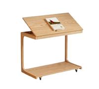 XL Superb Table d'Appoint de Salon en Bois Massif de 15.7/23.6/31.5 Pouces avec roulettes Table Basse Mobile et de Rangement Quatre Angles de Plateau RéGlables AdaptéE au Salon Wood Flip-Top 31.5''