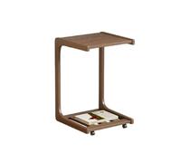 XL Superb Table d'Appoint de Salon en Bois Massif de 15.7/23.6/31.5 Pouces avec roulettes Table Basse Mobile et de Rangement Quatre Angles de Plateau RéGlables AdaptéE au Salon Walnut Flat 15.7''