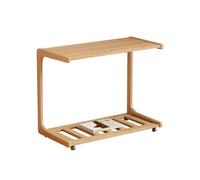 XL Superb Table d'Appoint de Salon en Bois Massif de 15.7/23.6/31.5 Pouces avec roulettes Table Basse Mobile et de Rangement Quatre Angles de Plateau RéGlables AdaptéE au Salon Wood Flat 31.5''