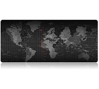 XL World Map Gaming Mouse Pad,60 x 30 cm,with Natural Rubber Non-Slip Base,Grippy and Smooth,Suitable for All Mouse,Keyboard and Laptop