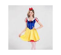 (XL,Yellow)Adult Fairy Tale Princess Snow White Costume Sexy Snow White Princess Cosplay Women Halloween Carnival Costumes