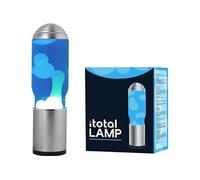 XL2196 Lampe à Lave avec Base Argentée, Liquide Bleu et Cire Blanche