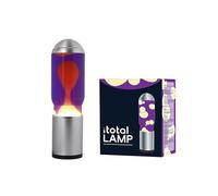 XL2197 Lampe à Lave avec Base Argentée, Liquide Violet et Cire Jaune