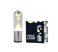 XL2200 Lampe à Lave avec Base Argentée, Liquide Transparent et Cire Blanche
