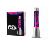 XL2348 Lampe à Lave 40 cm avec Base Argentée, Liquide Violet et Cire Rose