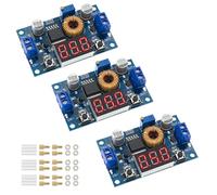 XL4015 Convertisseur Buck réglable Step Down 5A 75W abaisseur de tension DC-DC avec voltmètre affichage numérique 4-38V à 1.25-36V CV régulateur de tension 5V 12V 24V (3 pcs)