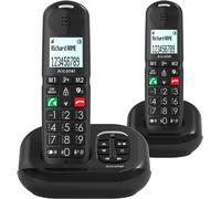 Xl685 Voice Duo - Téléphone Fixe Sans Fil Dect Senior Format Xl Avec Répondeur - Écran Haute Lisibilité - Grandes Touches - Audio Boost - Mains Libres - Blocage Des Appels - 2 Combinés - Noir