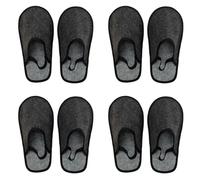 Xlabor Lot de 4 paires de pantoufles de musée en feutre avec élastique - Couvre-chaussures pour protéger le sol contre la saleté et les rayures - Pantoufles artisanales - Chaussons en feutre, Gris