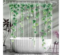 Xlabor Rideau de douche transparent fleuri 180x200 - Anti-moisissure et imperméable - Rideau de douche en EVA avec 12 crochets pour salle de bain - Motif C