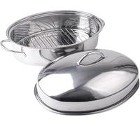 XLANDALYUEFA Batterie de Cuisine, rôtissoire Ovale en Acier Inoxydable for Dinde, marmite, Plat à Poisson, cuiseur Vapeur for et Poulet(Regular)