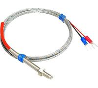 XLANDALYUEFA Capteur de température, thermocouple fileté M6, Type K/E, sonde à Ressort, en Acier Inoxydable, précision Haute(Pt100 3 Meter)