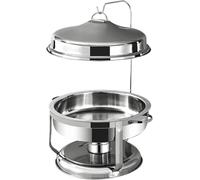 XLANDALYUEFA Fournitures de Restauration, Ensemble Buffet Plats à réchaud en Acier Inoxydable - Buffet Complet et Chauffe-Plats avec Cintre, bacs Eau Nourriture for buffets fêtes(Silver)