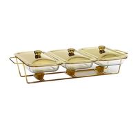 XLANDALYUEFA Fournitures de Restauration, Ensemble Buffet Plats à réchaud en Acier Inoxydable for Banquet Cuisine - Réchauds rectangulaires avec Plateaux, poêle, Couvercle, Support Cadre