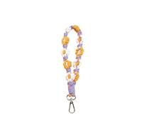 XLANDALYUEFA Porte-clés, Macramé Bracelet Porte-clés Boho Daisy Fleur Téléphone Fait Main(Orange Purple)