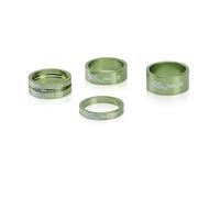 XLC, Adulte Mixte, Lenkkopferweiterung A-Head Spacer-Set AS-A02 3x5/1x10/1x15 mm 1 1/8 Zoll, Vert Lime