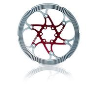 XLC Bremsscheibe Br-x59 CNC Reibring Pieces de Velo Mixte, Multicolore-Rouge/Argent, Durchmesser 180 mm