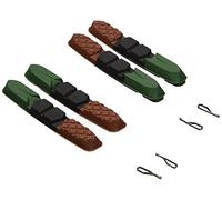 XLC Bremsschuhe Ersatzbremsgummi Bs-x09 4er Set 72 Mm Pièces de Vélo, Remplacement des Mâchoires de Frein en Caoutchouc, Patins Mixte-Adulte, Noir/Vert/Rouge, Taille Unique