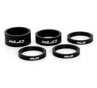 XLC Lenkkopferweiterung A-Head Spacer-Set As-a02 3x5/1x10/1x15 Mm 1 Zoll Pieces de Velo Mixte, Noir, Taille Unique
