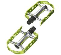 XLC Pedale MTB Ultralight Pieces de Velo Mixte, Silber/Limegreen, Taille Unique