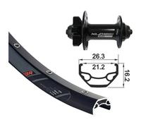 XLC Roue avant FW-A06 26" Disc 6 trous noir