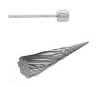 XLC SH-X17 Câble Shift 4000mmSingle Mamelon (4x4mm), Fits Campagnolo/SRAM/Shimano etc. 19 Fils