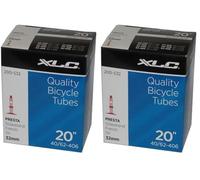 XLC Vélo Tuyau 20 X1.5/2.5 40/62-406 SV 32 mm, 2508200400, Noir (Lot de 2)