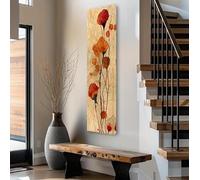 XLDBDLA Affiche d'art fine et étroite, impression sur toile vintage de fleurs, tableau mural de plantes linéaires pour chambre ou hall d'entrée (45 x 135 cm/sans cadre)
