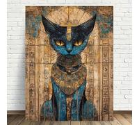 XLDBDLA Impression sur toile vintage représentant un chat égyptien, style ethnique, avec portrait (20x30cm/sans cadre).