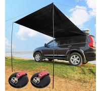 XLDZ Auvent latéral de voiture portable pour camping en plein air, abri de voiture avec ventouses, kit d'auvent de camion réglable avec piquets et poteaux