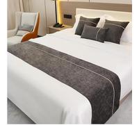 XLDZ Chemin de lit en chenille avec oreillers assortis, écharpe de lit de qualité hôtelière, moderne, simple, couvre-lit doux (gris, 210 x 50 cm, pour lit de 1,5 m)