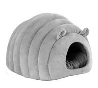 XLDZ Coussin confortable en peluche pour chien et chat, sac de couchage chaud, nid fermé pour animal domestique (gris)