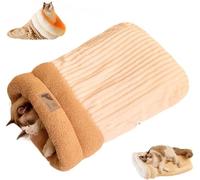 XLDZ Cozy Grotte pour chat, sac de couchage amovible en peluche auto-chauffant pour l'hiver, point de sieste doux et chaud (blanc-a, L)