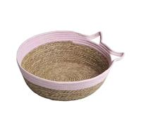 XLDZ Griffoir d'intérieur en corde de paille pour chat, cachette de repos et panier de couchage - Lit pour animaux de compagnie pour chats et chiens (rose, hétéroclite, L)