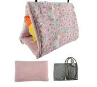 XLDZ Nichoir d'hiver chaud pour oiseaux avec coussin chauffant USB - Cabane chauffante confortable pour perruches, tapis de couchage amovible et lavable en machine pour oiseaux de compagnie (rose)