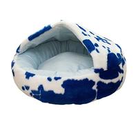 XLDZ Panier confortable en flanelle pour chien et chat - Sac de couchage chaud - Lavable - Pour petits chiots et chatons - Bleu - Diamètre : 40 cm