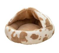 XLDZ Panier en flanelle confortable pour chien et chat - Sac de couchage chaud - Lavable - Pour petits chiots et chatons - Marron clair - Diamètre : 50 cm