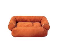 XLDZ Panier pour chien de qualité supérieure avec coussin amovible : panier doux et élégant pour animal domestique et canapé et races (orange-L)