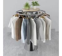 XLDZ Portant à vêtements rond rotatif : portant à vêtements circulaire robuste pour boutiques et présentoirs de vente au détail (argent, 60 cm)