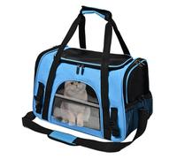 XLDZ Sac portable avec bandoulière réglable - 44 x 29 x 26 cm - Spacieux, durable, solution de voyage ventilée pour chiots de petite et moyenne taille (bleu)