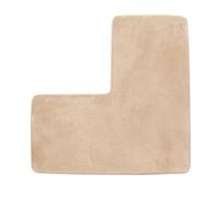 XLDZ Tapis de bain en forme de L en microfibre ultra douce et absorbante, pour salle de bain, chevet, canapé, salon - Coin antidérapant, essentiel pour la décoration d'intérieur (beige)