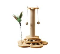 XLDZ Tour d'activité interactive 4 en 1 pour chat : griffoir en sisal robuste, jouet amusant à balles, balle en sisal suspendue, arbre à chat confortable pour jouer à l'intérieur et stimuler