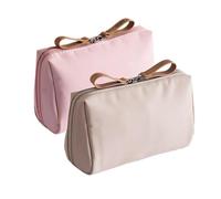 XLDZ Trousse de maquillage portable étanche pour femme, petite trousse de maquillage avec compartiments, Rose + kaki, Taille unique