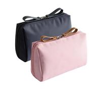 XLDZ Trousse de maquillage portable étanche pour femme, petite trousse de maquillage avec compartiments, Noir + kaki., Taille unique