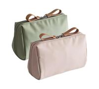 XLDZ Trousse de maquillage portable étanche pour femme, petite trousse de maquillage avec compartiments, Kaki+vert, Taille unique