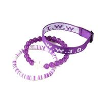 XLDZR Ensemble de bracelets WWJD « Que ferait Jésus ? », bracelets chrétiens inspirants avec breloque croix, perles symboliques et bijoux de rappel quotidien for femmes et hommes(Purple)