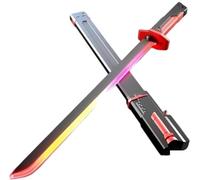 XLDZR Épée néon Cyberpunk | Lame Scintillante de 80 cm avec capteur de Frappe, Son et Brouillard | Rechargeable USB-C | Idéale for Rave, Cosplay et Exposition(Vibrant Red)