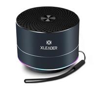 Xleader Haut-parleur Bluetooth, petit haut-parleur portable sans fil, étanche IPX7, son clair 5 W et basses riches, 12 heures de lecture, avec lumières RVB, micro, cordon en silicone, ventouse, pour