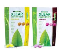 Xlear Pastilles Sans Sucre au Xylitol - Pastilles pour Gorge et Bouche Sèche, Sans OGM, Sans Gluten, Natural Black Cherry and Honey Lemon, 30 Count Each (Variety Pack)