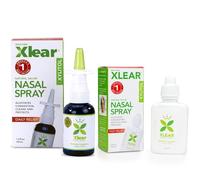 Xlear Spray Nasal Naturel au Xylitol - Nettoyant et Hydratant Nez - Format Classique et Voyage - 45 ml et 22 ml - Lot de 2