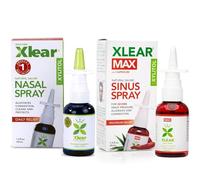 Xlear Spray Nasal Naturel au Xylitol - Nettoyant et Hydratant Nez - Lot Classique et Max - Formule Renforcée et Rapide avec Capsicum - 45 ml - Pack de 2